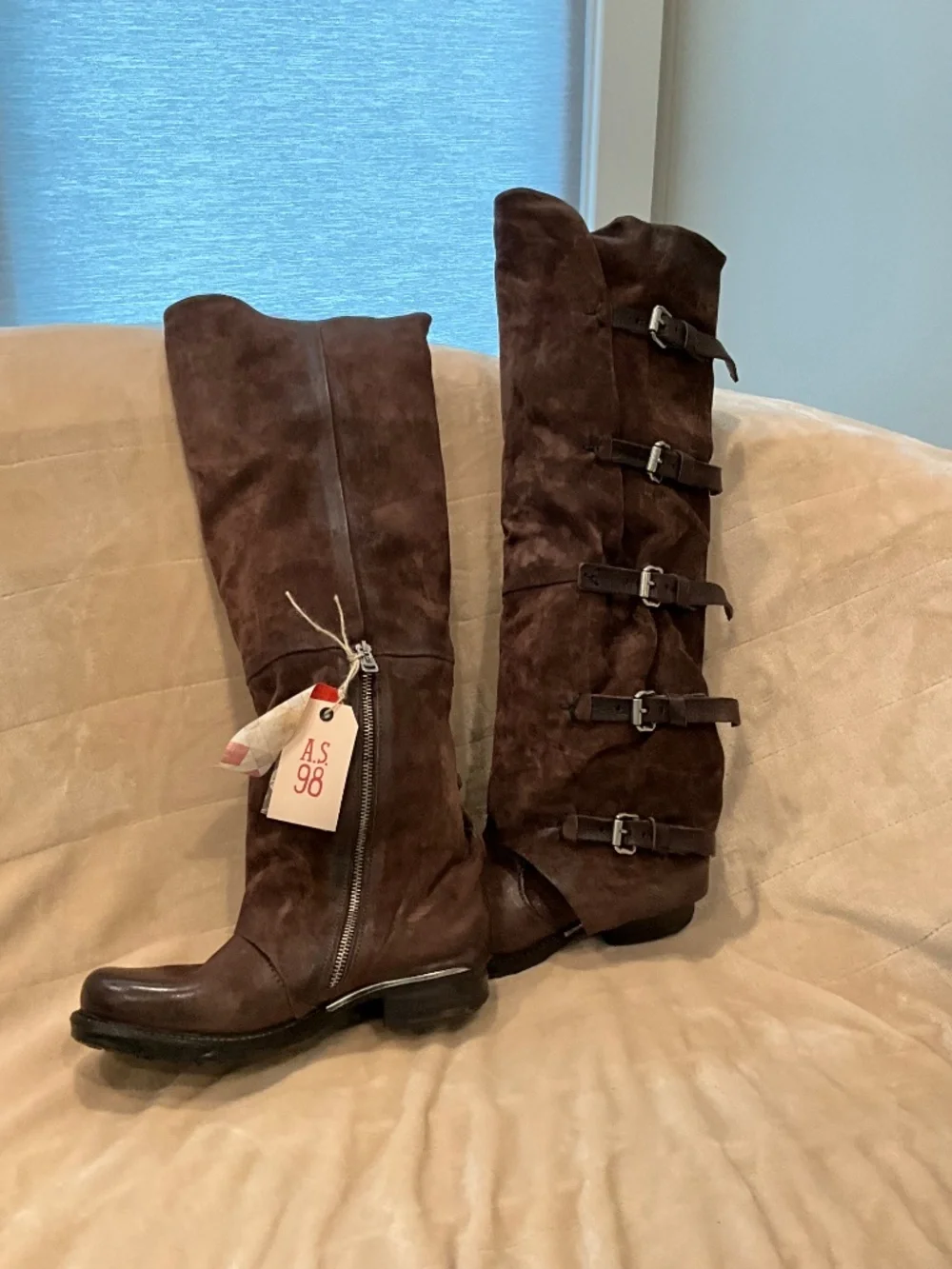 A.S. 98 Shaylynn Knee High Chocolate Boots. Size 38 (7.5-8) NEW!